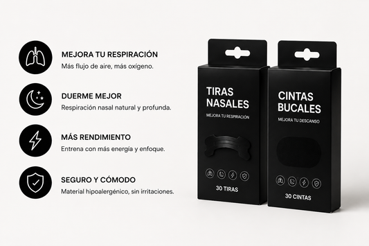 Pack Premium: Cintas Bucales + Tiras Nasales (30 + 30 unidades)